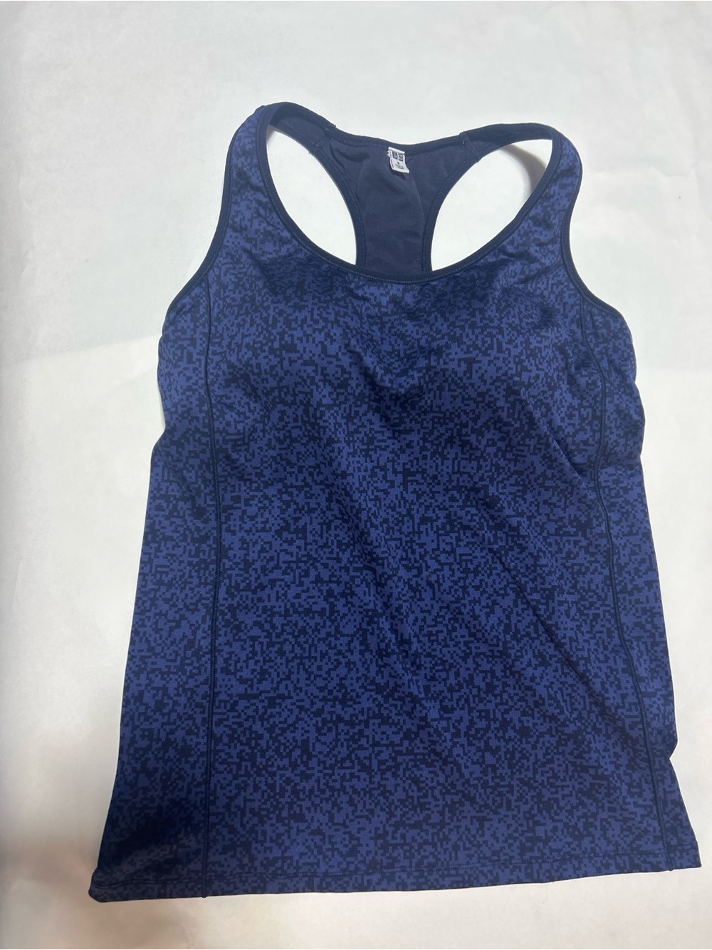 Uniqlo Navy Pixel-Pattern Racerback Tank